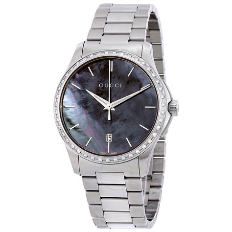 gucci watch silver women'|Gucci watch ladies diamond.